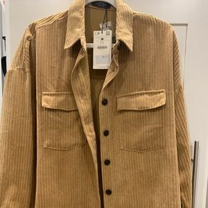 Bershka corduroy button up - size small